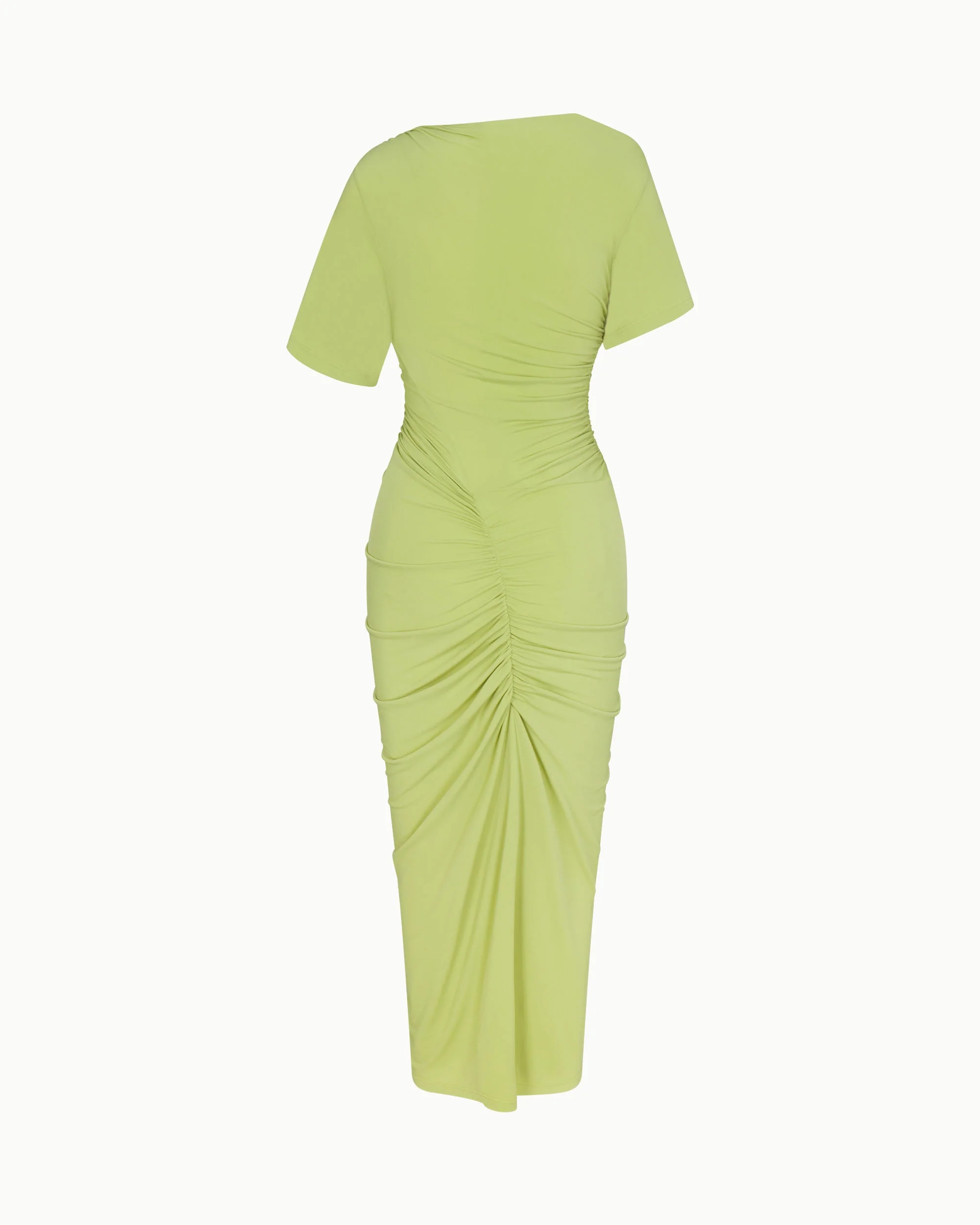 Asymmetrical Ruched Dress | Dark Citron - Image 9