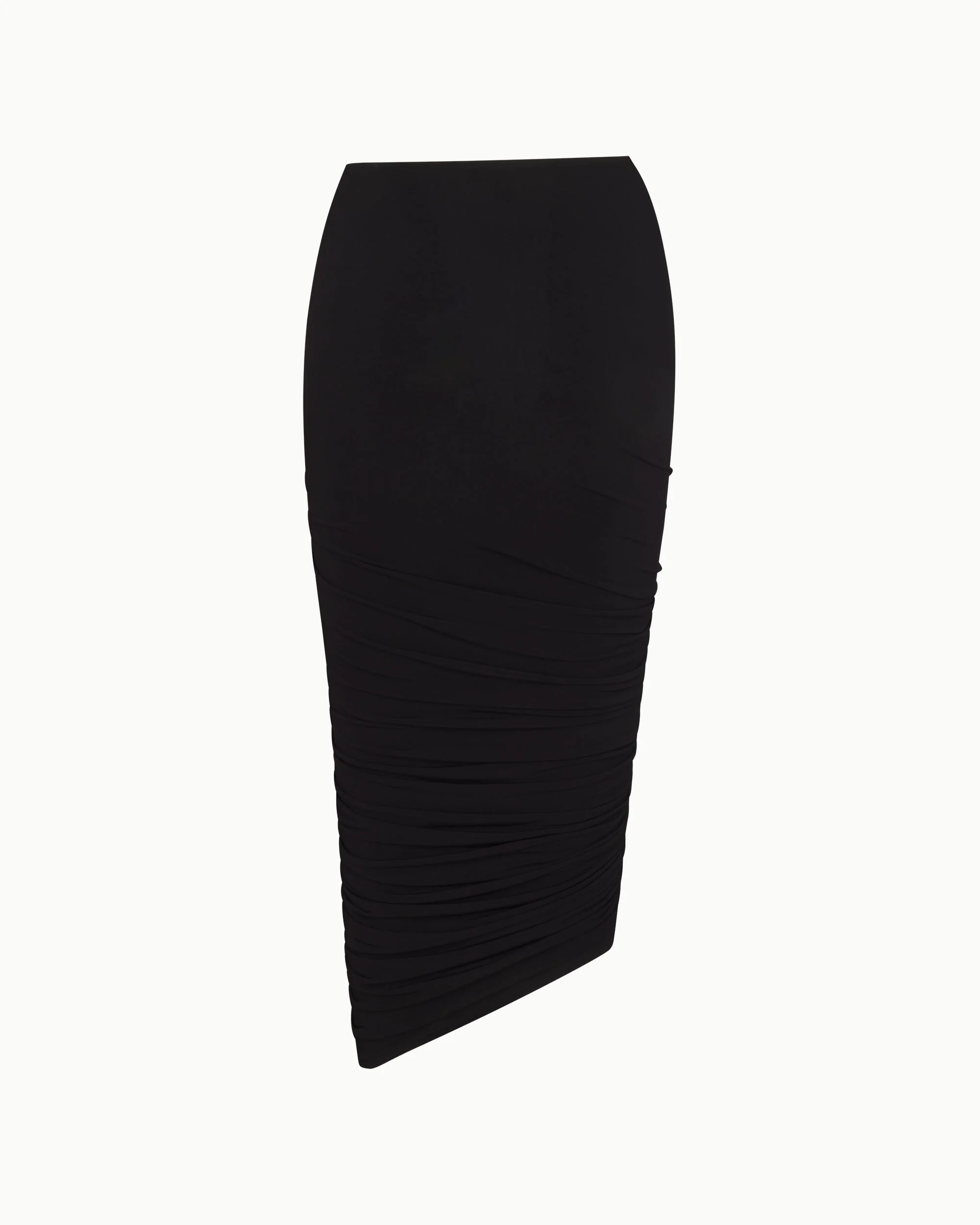 Asymmetrical Ruched Skirt | Black - Image 7