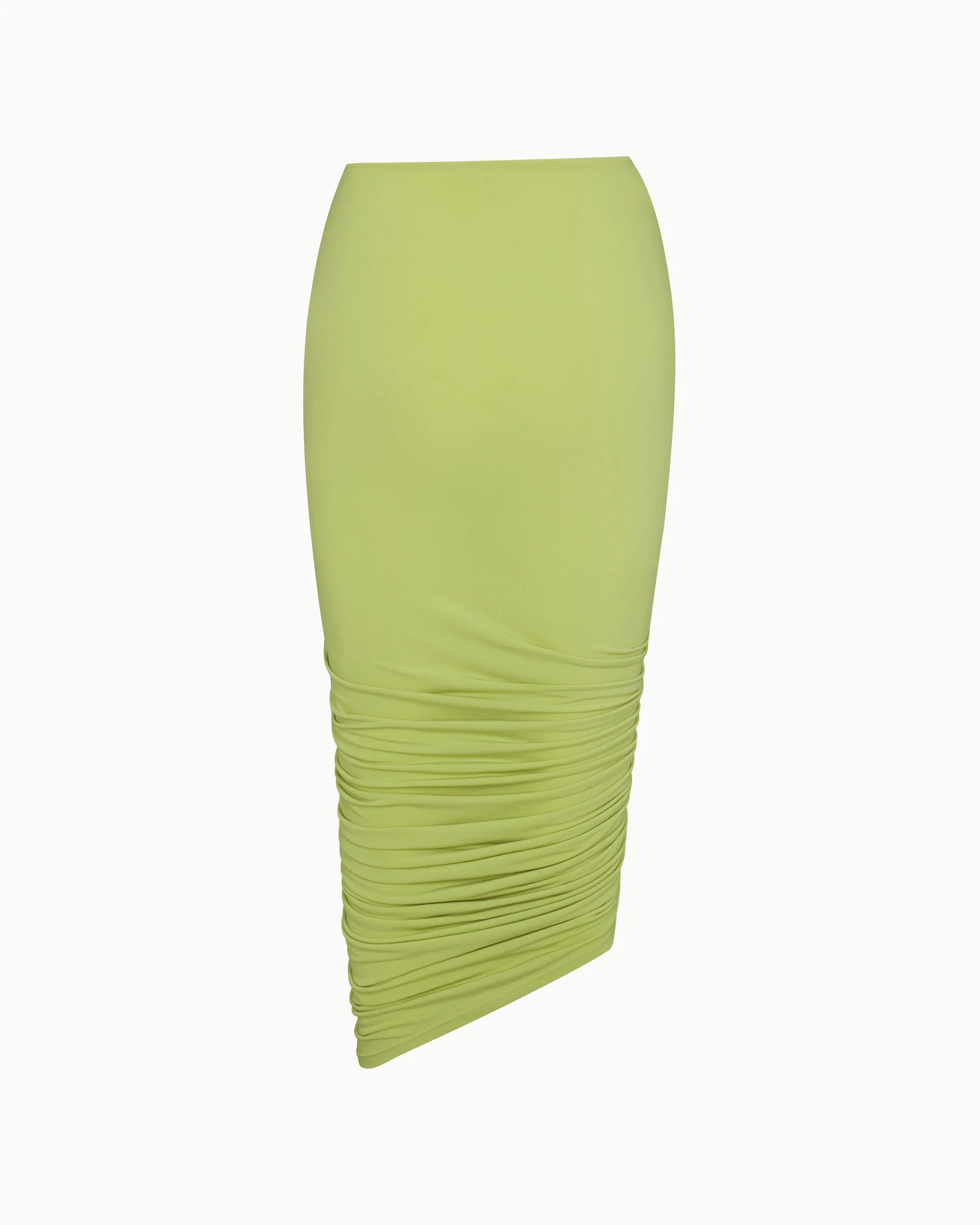 Asymmetrical Ruched Skirt | Dark Citron - Image 7