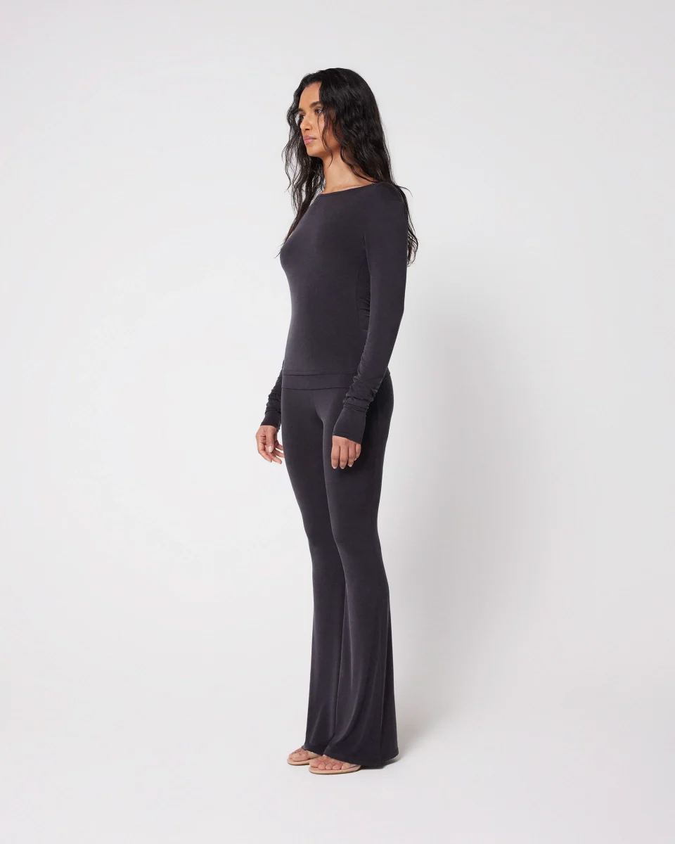 Boat Neck Long Sleeve | Black - Image 4