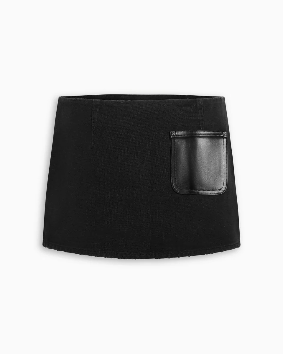 Canvas Mini Skirt | Washed Black - Image 14