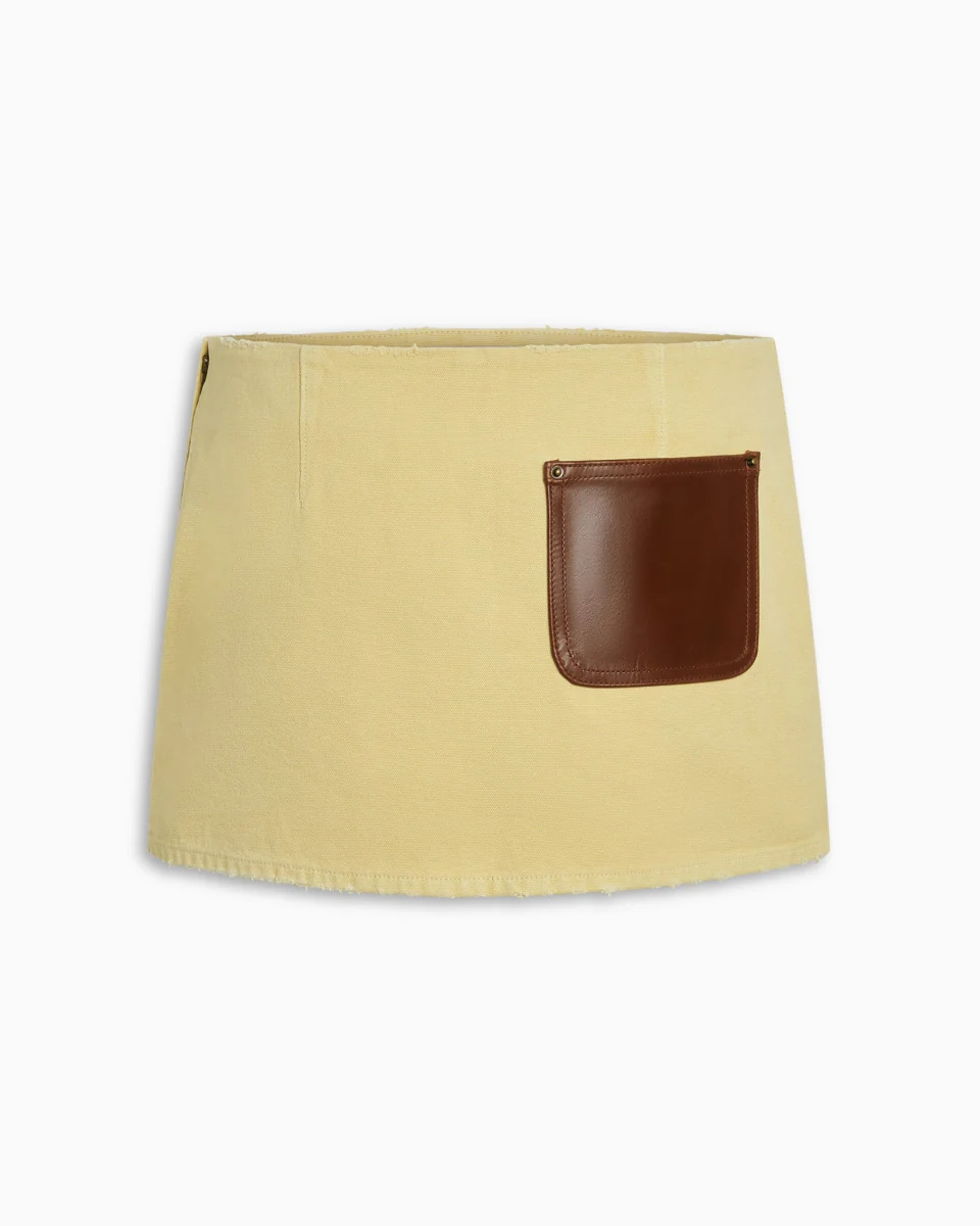 Canvas Mini Skirt | Wheat - Image 9