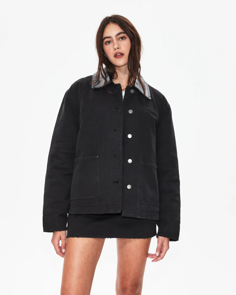 Canvas Utility Jacket | Washed Black - Image 4