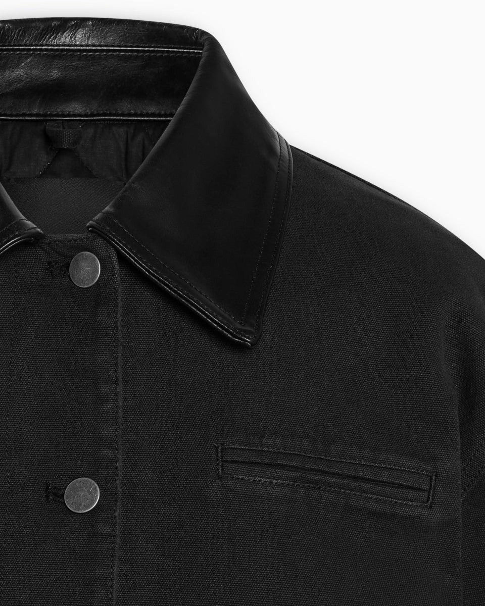 Canvas Utility Jacket | Washed Black - Image 6