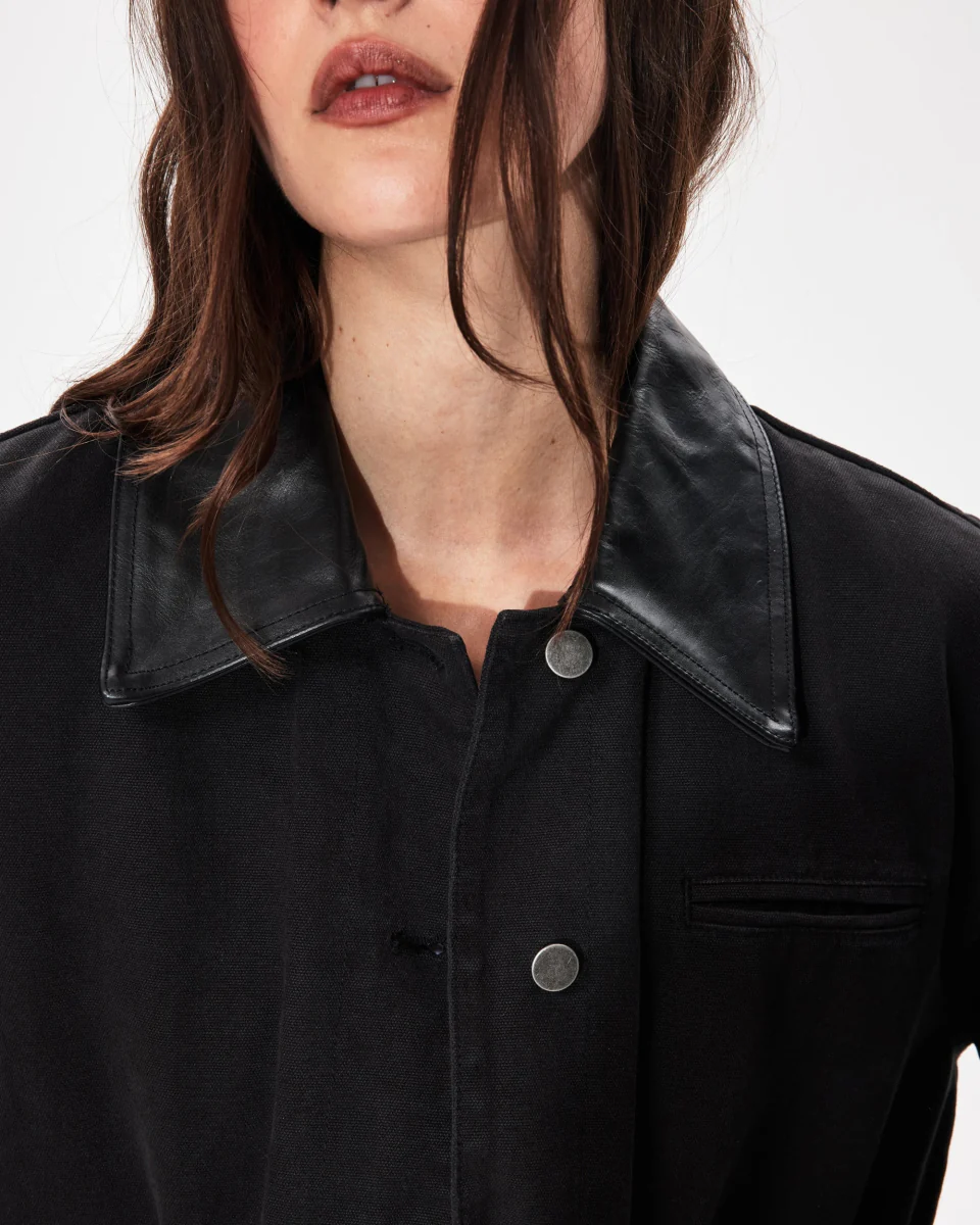 Canvas Utility Jacket | Washed Black - Image 7