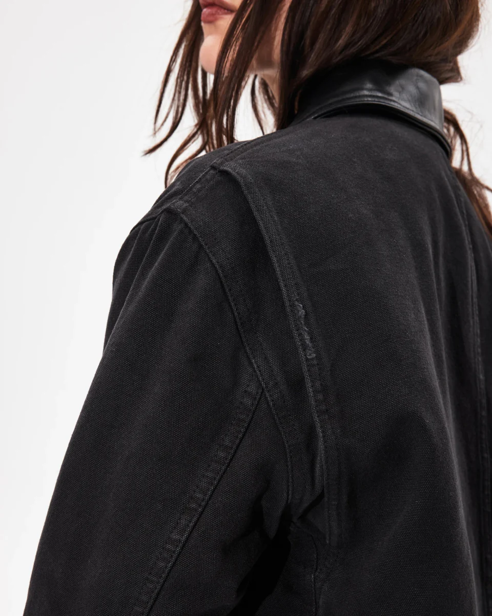 Canvas Utility Jacket | Washed Black - Image 8