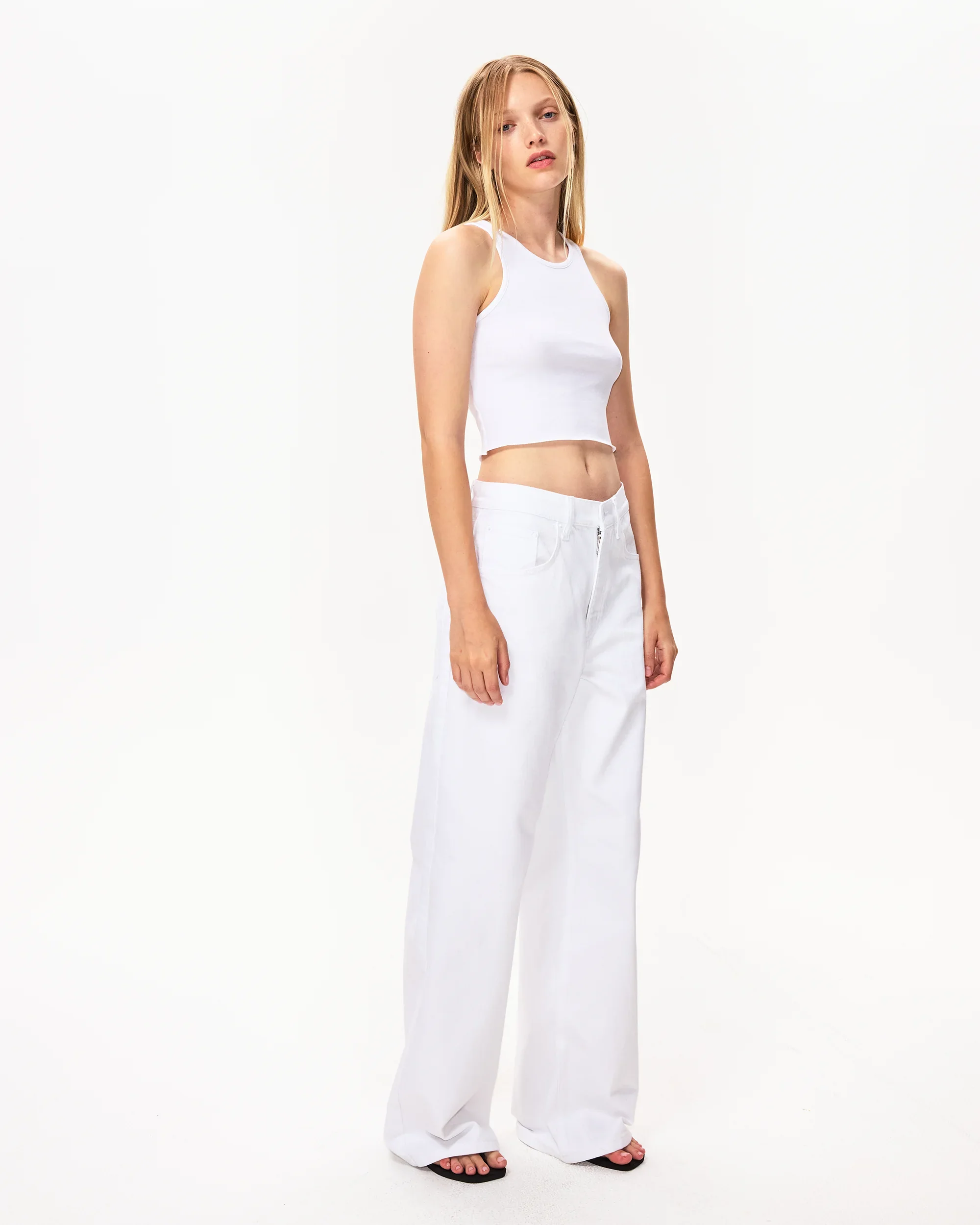 Classic Low Rise Denim | White - Image 3