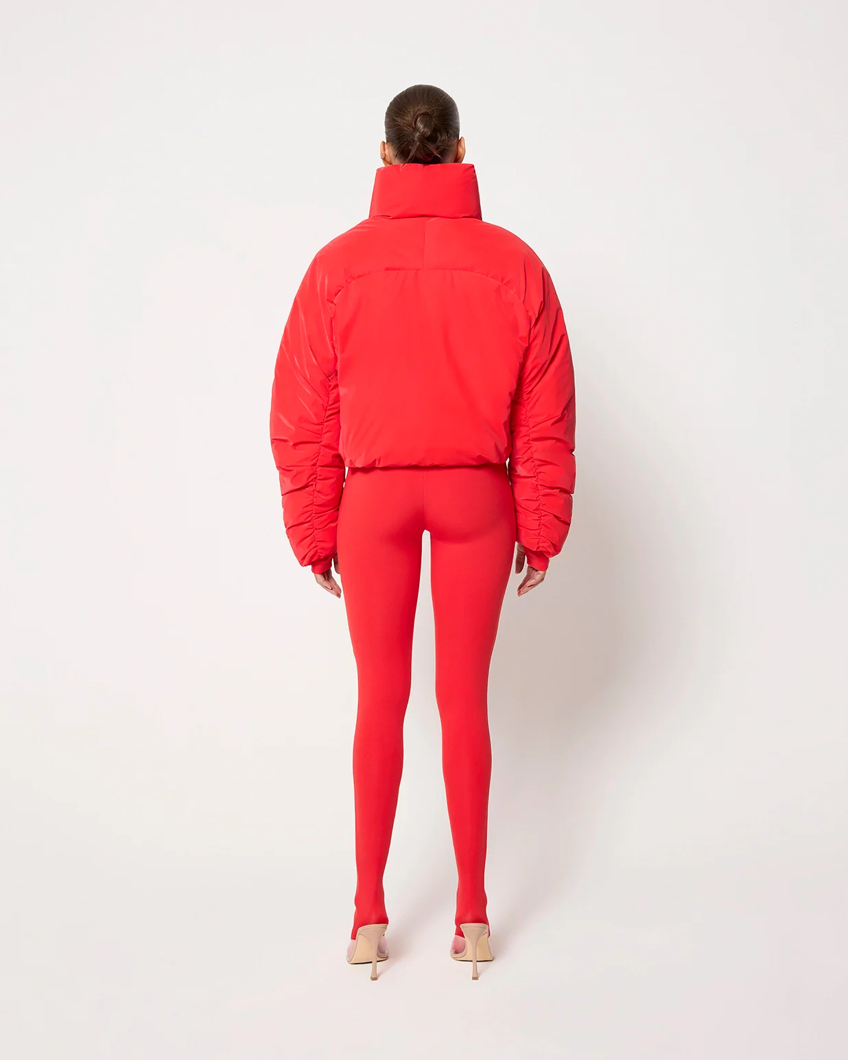 Cropped Puffer Jacket | Scarlet - Image 5