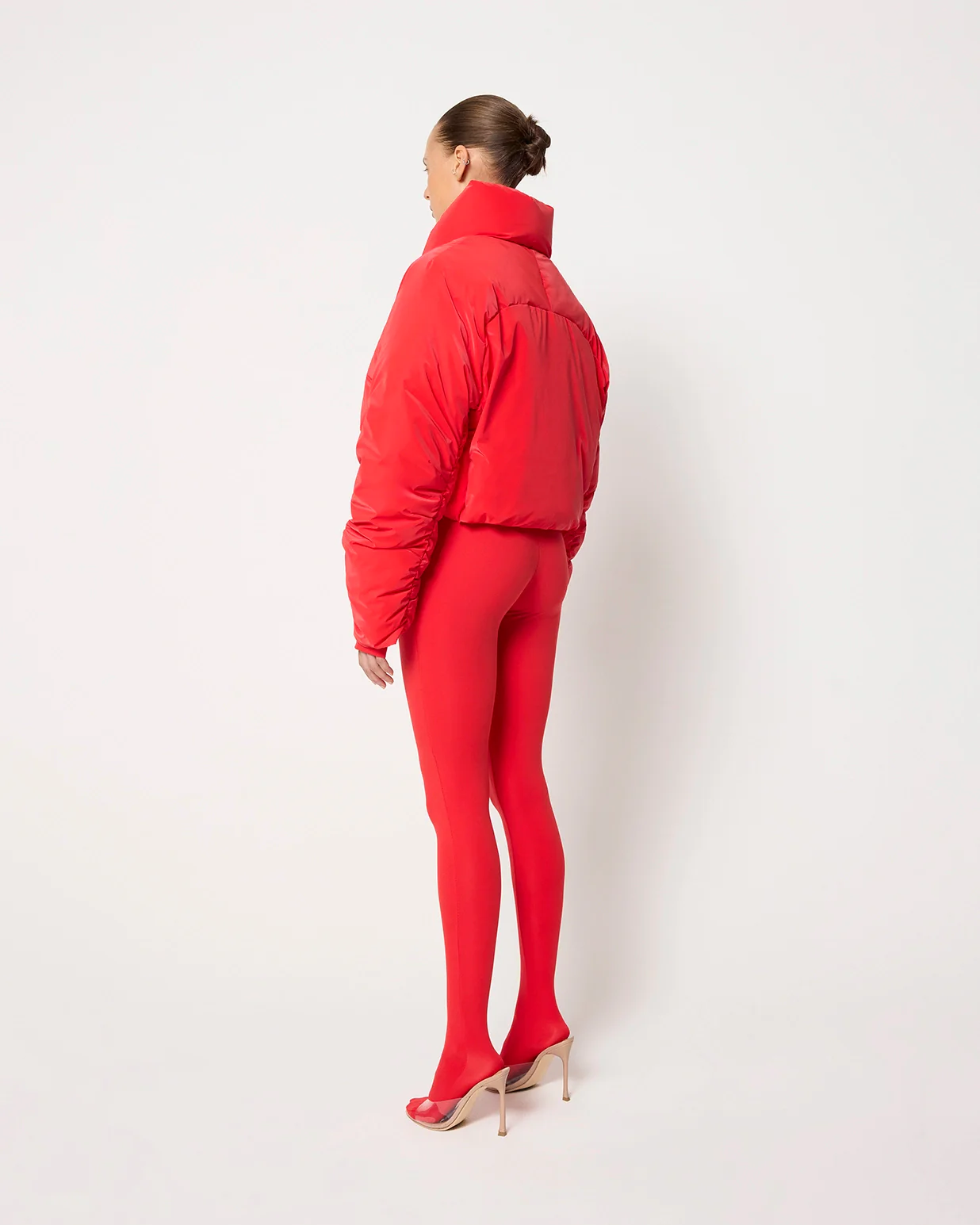Cropped Puffer Jacket | Scarlet - Image 6