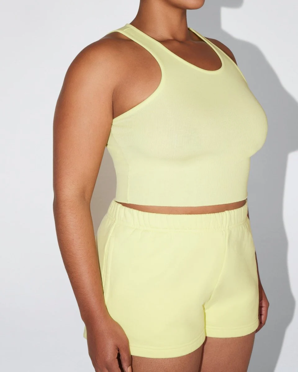 Cropped Raw Hem Rib Tank | Limoncello - Image 11