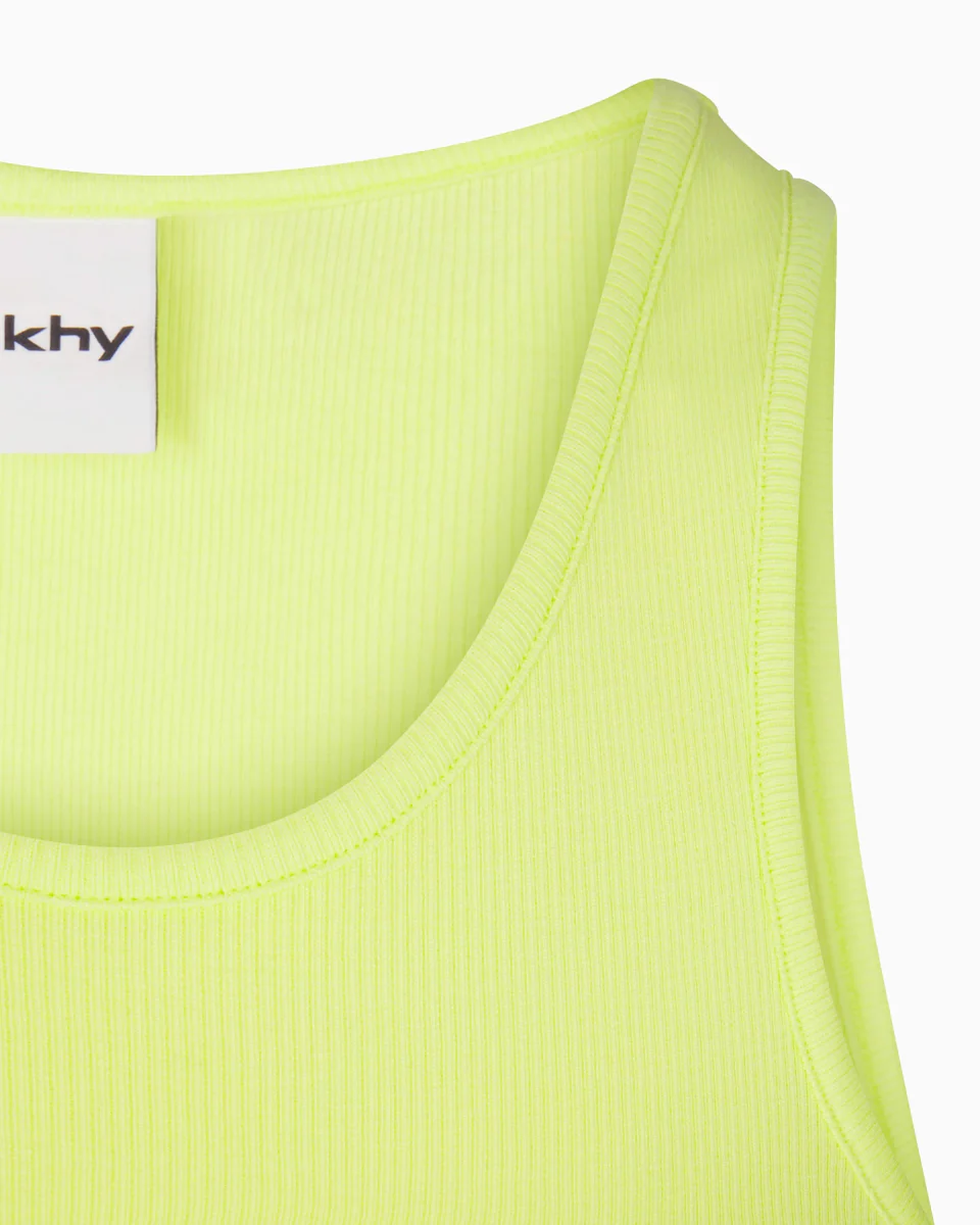 Cropped Raw Hem Rib Tank | Limoncello - Image 12