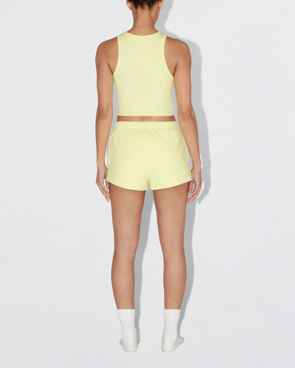 Cropped Raw Hem Rib Tank | Limoncello - Image 6