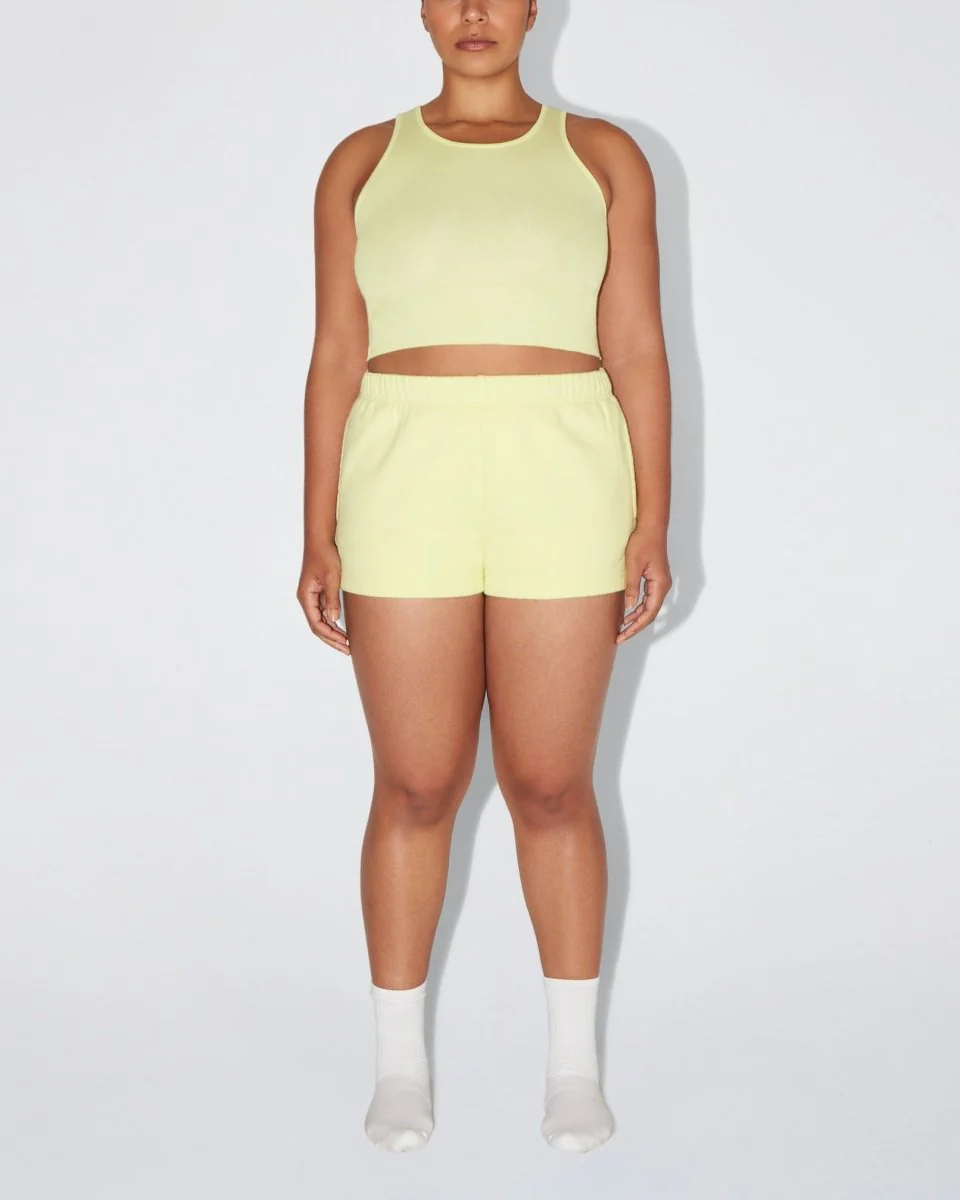 Cropped Raw Hem Rib Tank | Limoncello - Image 8
