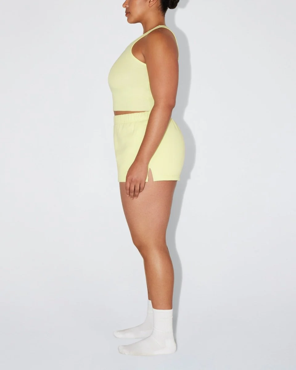 Cropped Raw Hem Rib Tank | Limoncello - Image 9