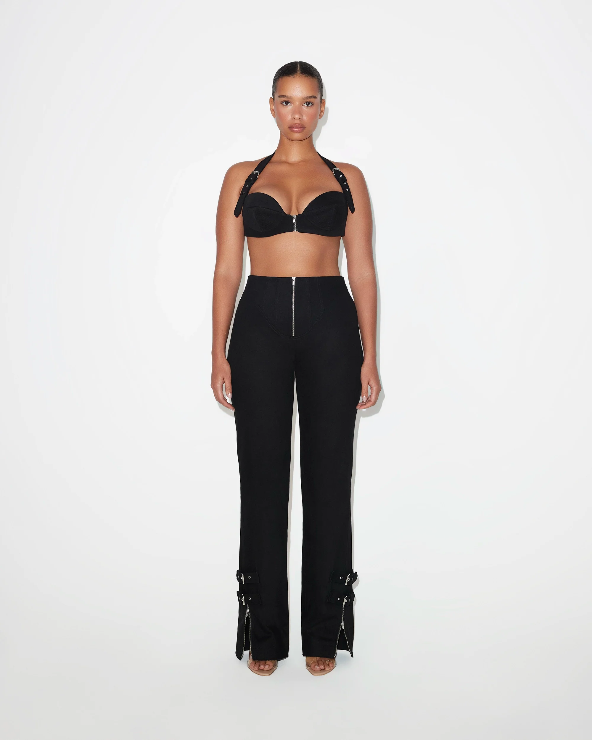 Denim Zipper Bralette | Black - Image 3