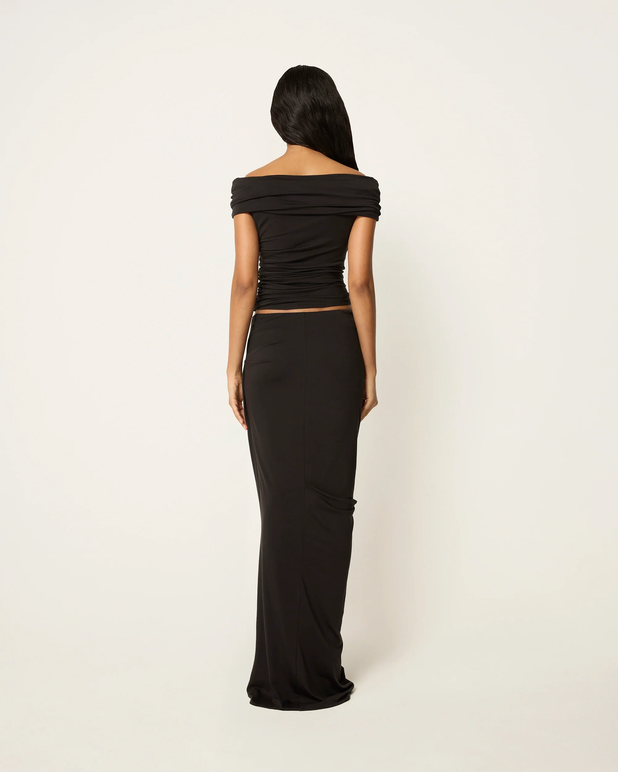 Draped Maxi Skirt | Black - Image 6