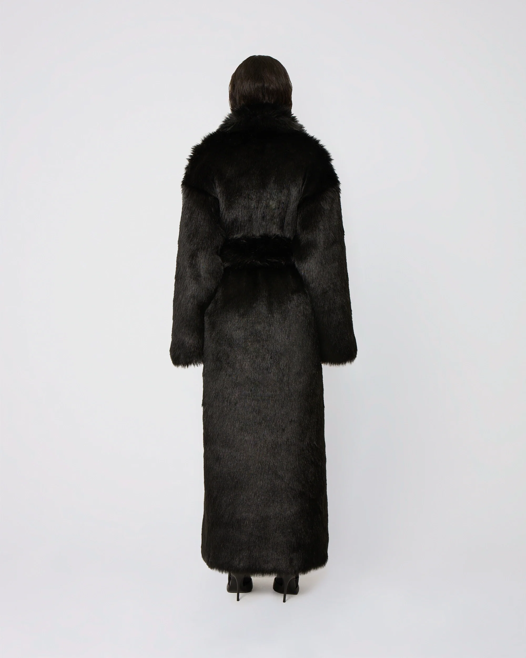Faux Fur Coat | Black - Image 11