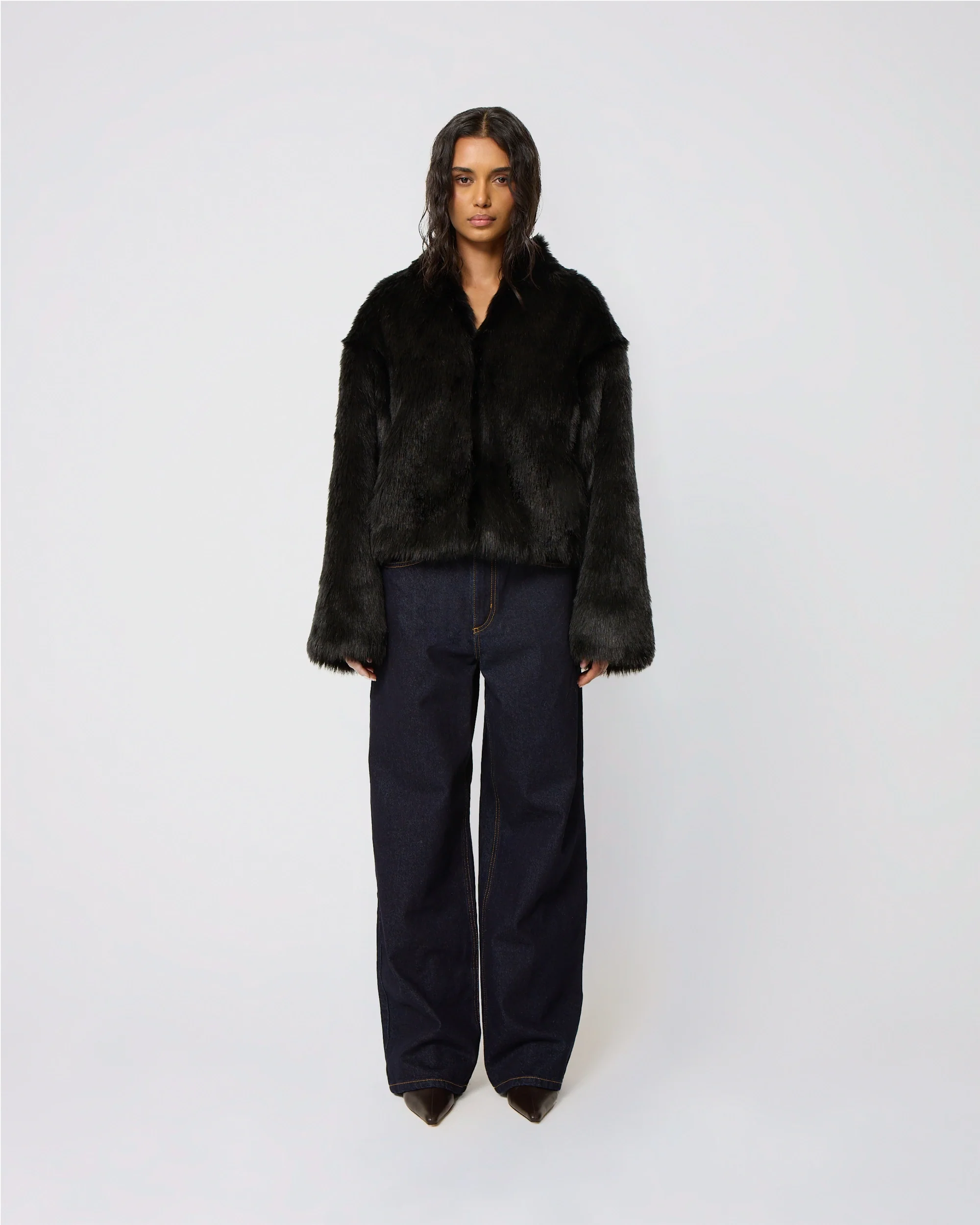 Faux Fur Jacket | Black - Image 10