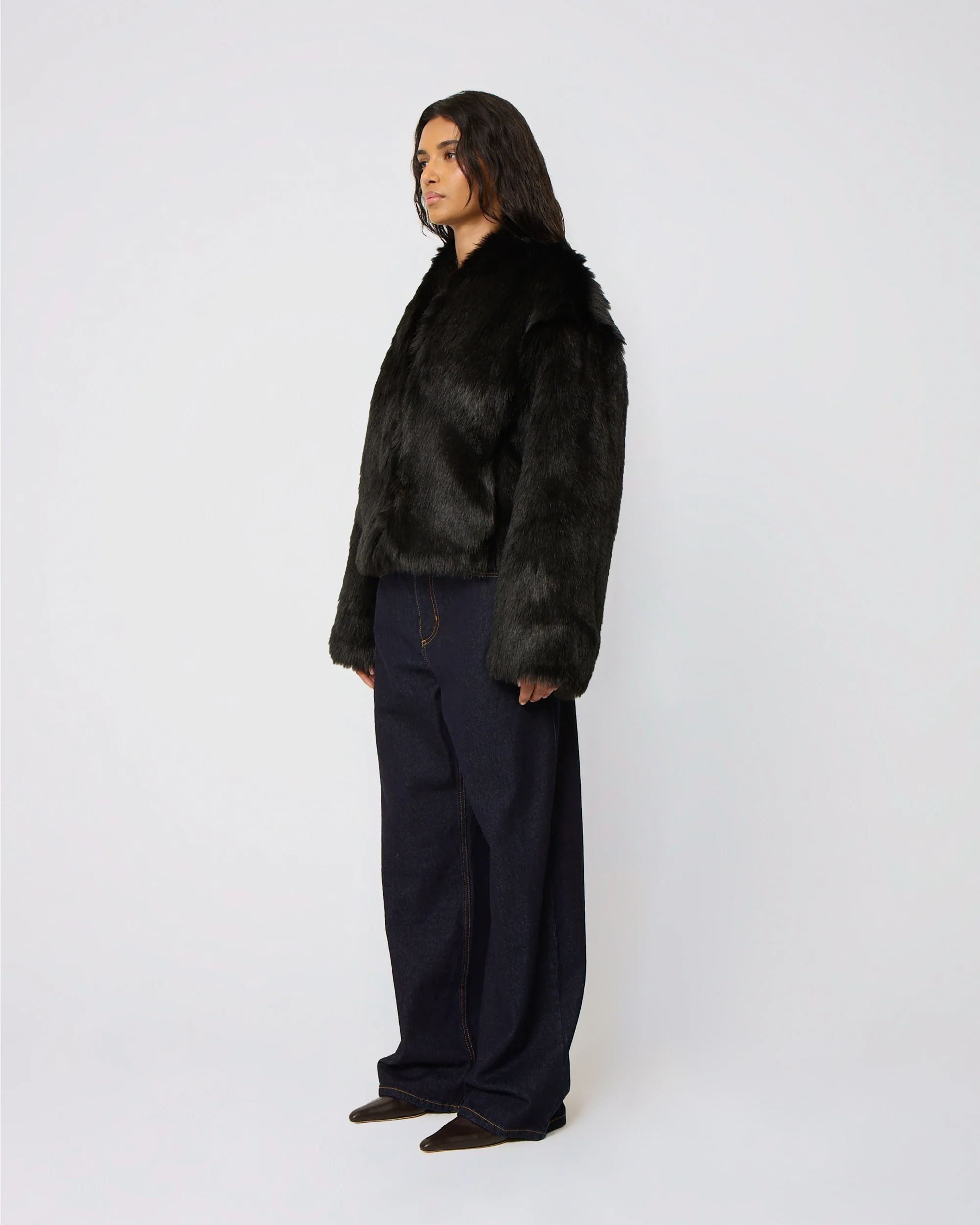 Faux Fur Jacket | Black - Image 11