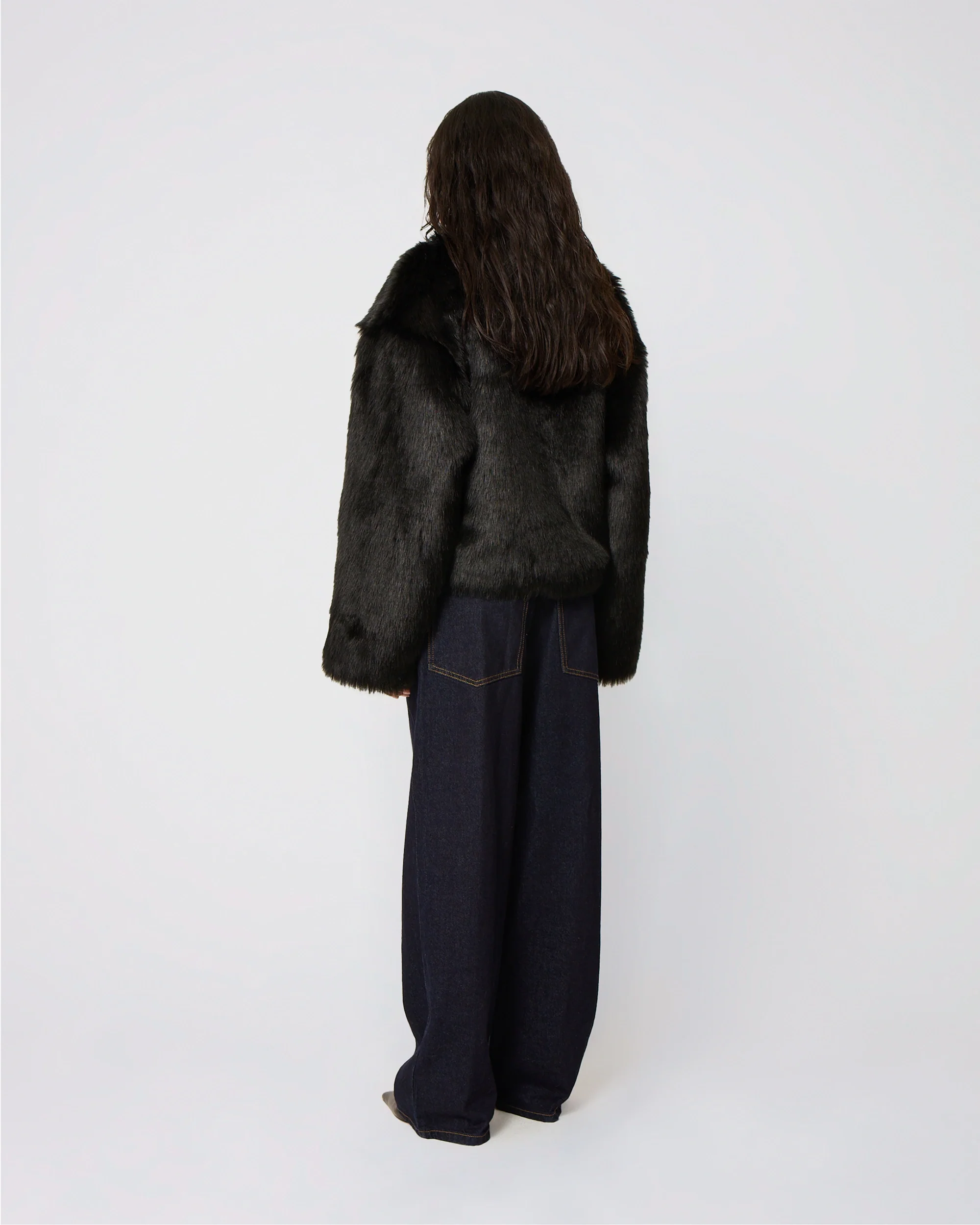 Faux Fur Jacket | Black - Image 12