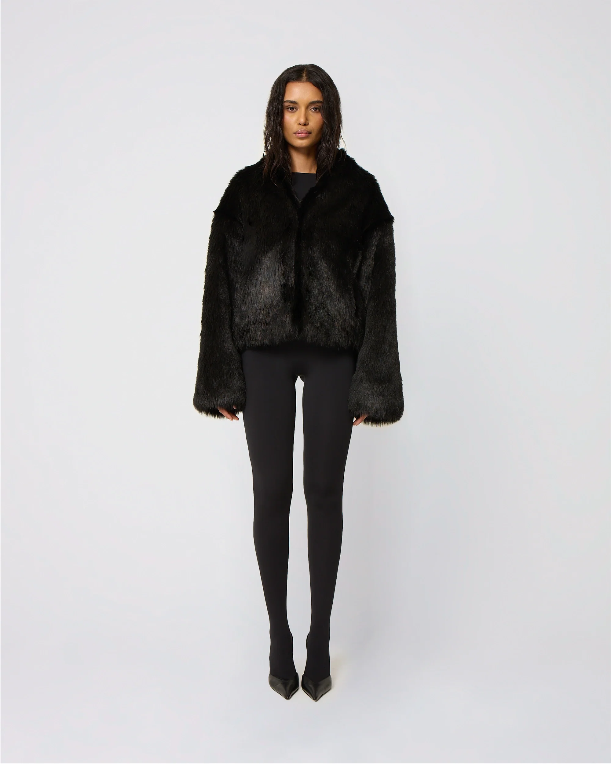 Faux Fur Jacket | Black - Image 14