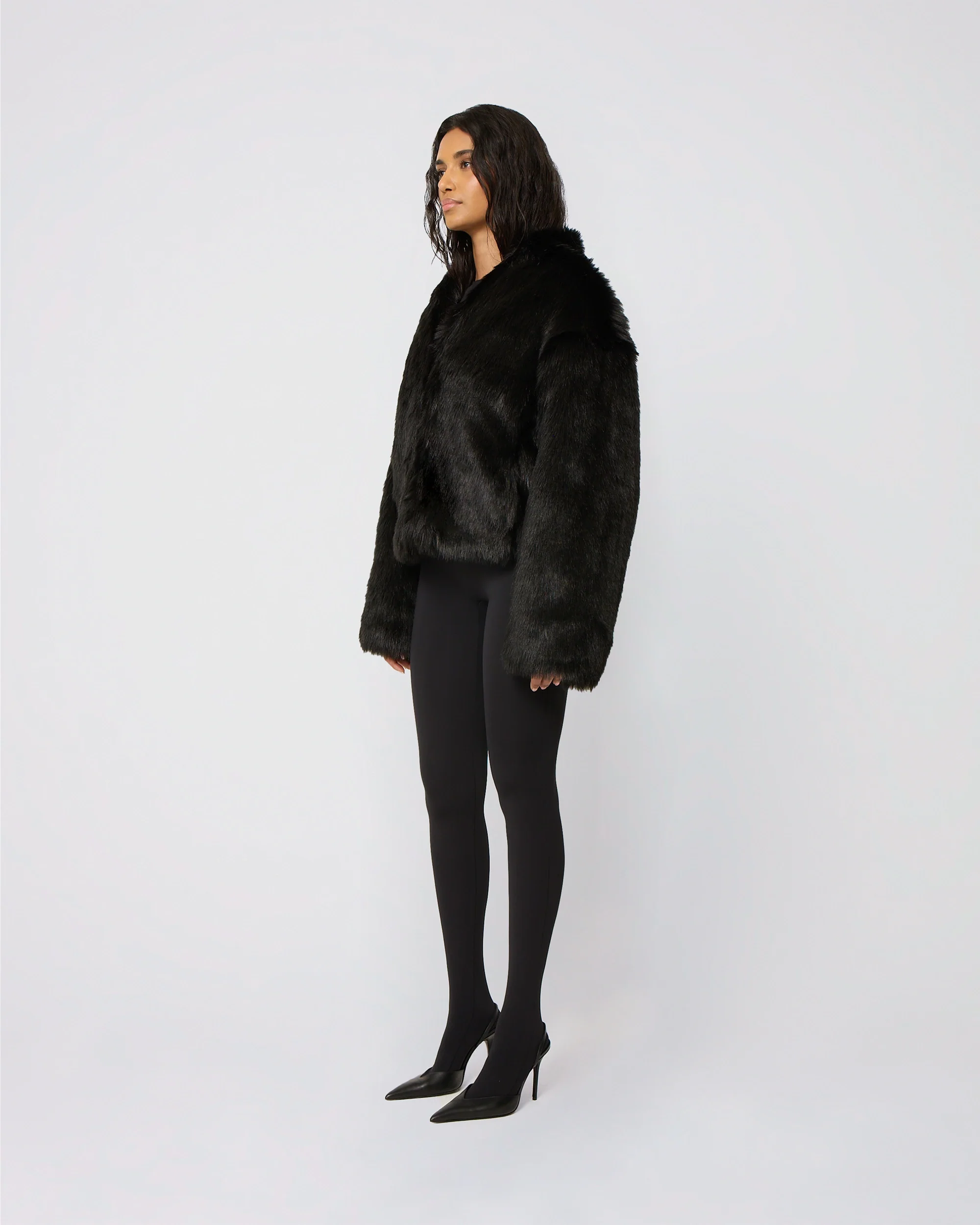 Faux Fur Jacket | Black - Image 15