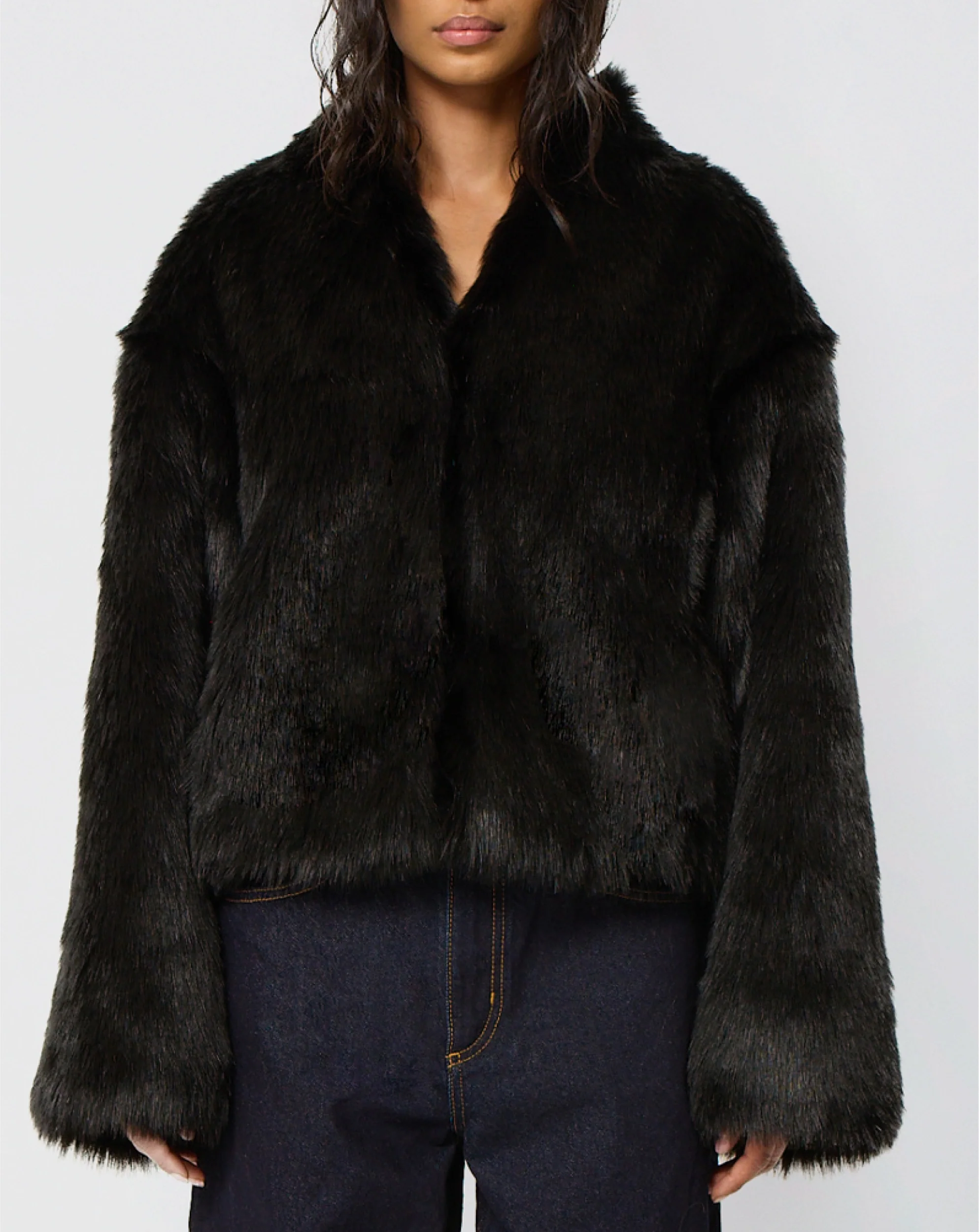Faux Fur Jacket | Black - Image 18