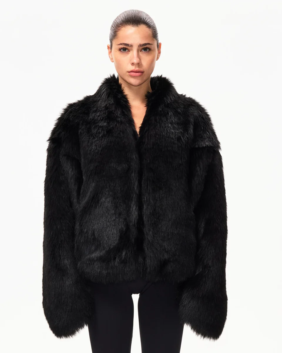 Faux Fur Jacket | Black - Image 3