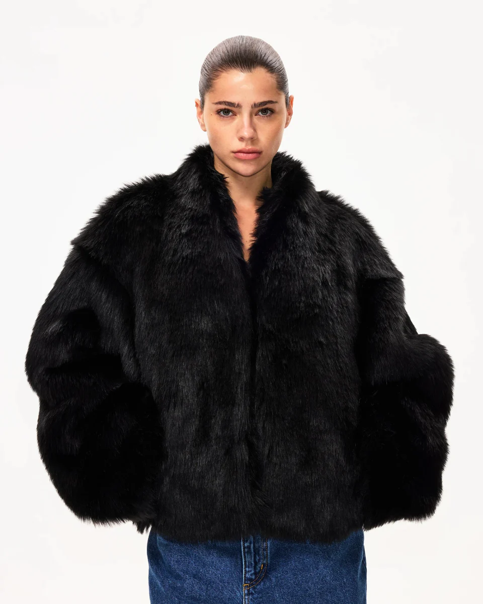 Faux Fur Jacket | Black - Image 4