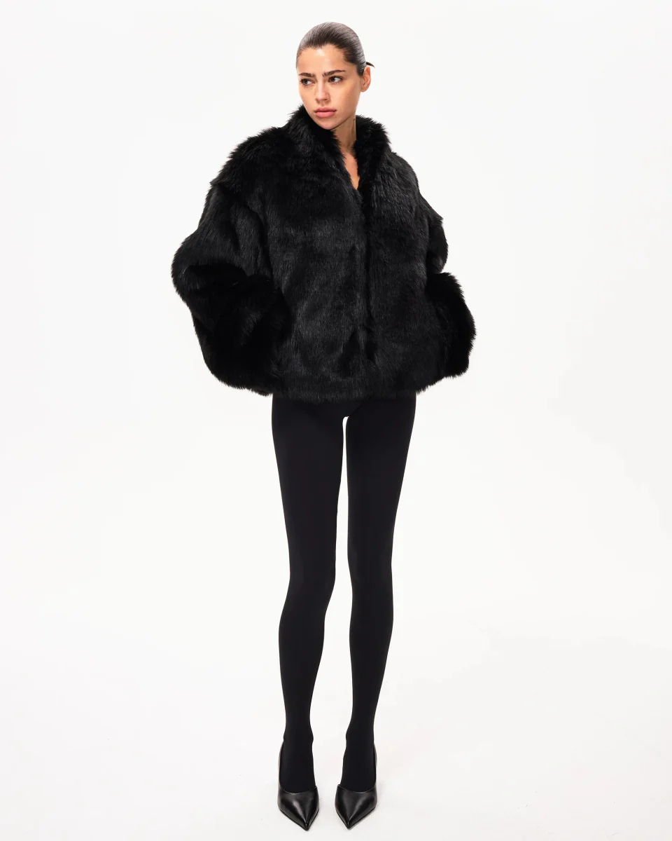 Faux Fur Jacket | Black - Image 5