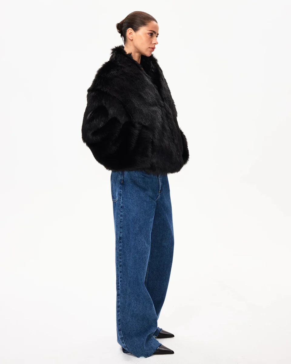 Faux Fur Jacket | Black - Image 6