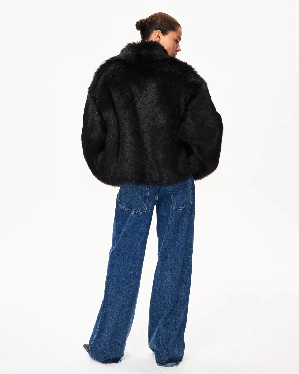 Faux Fur Jacket | Black - Image 8
