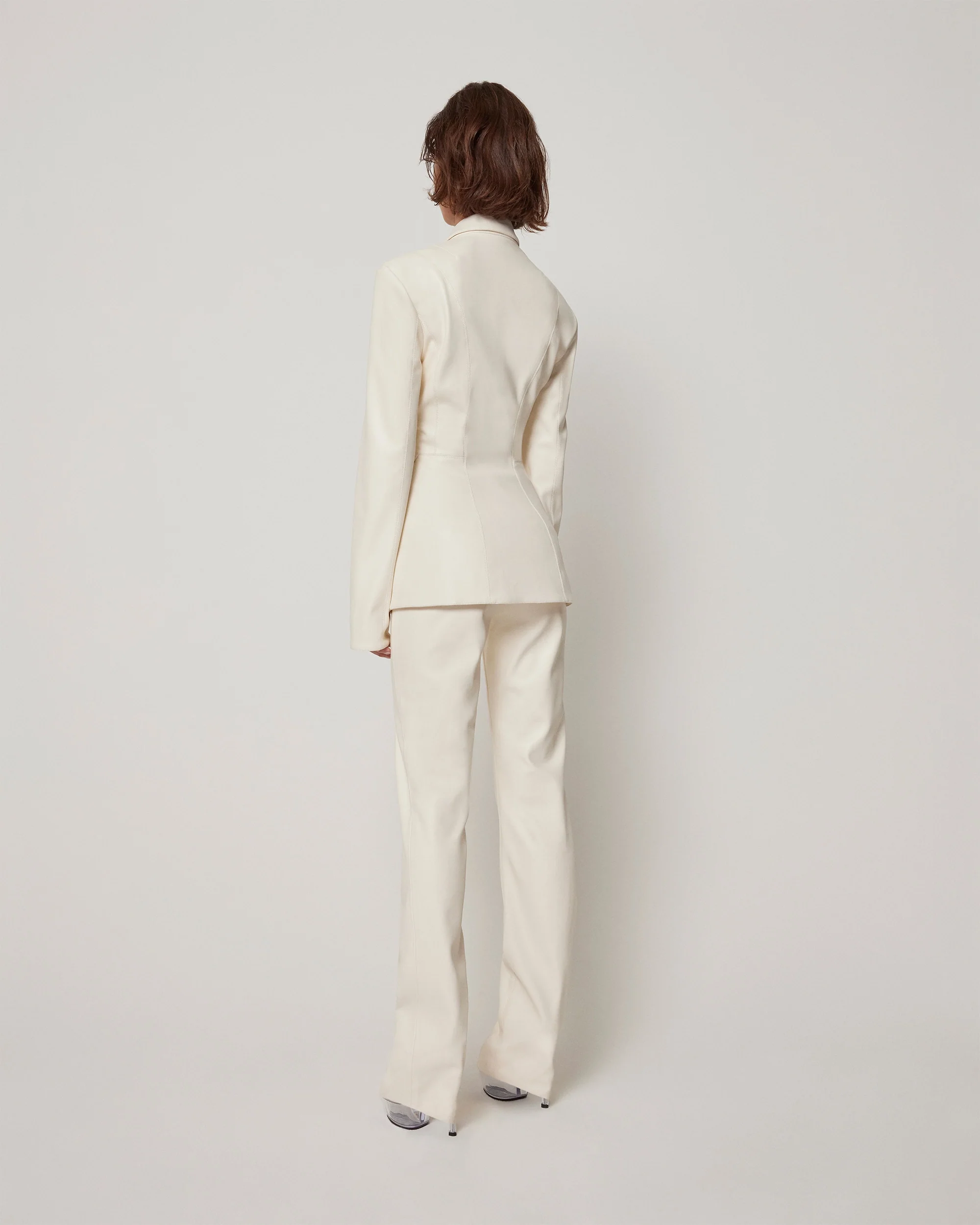 Faux Leather Blazer | Chalk - Image 5