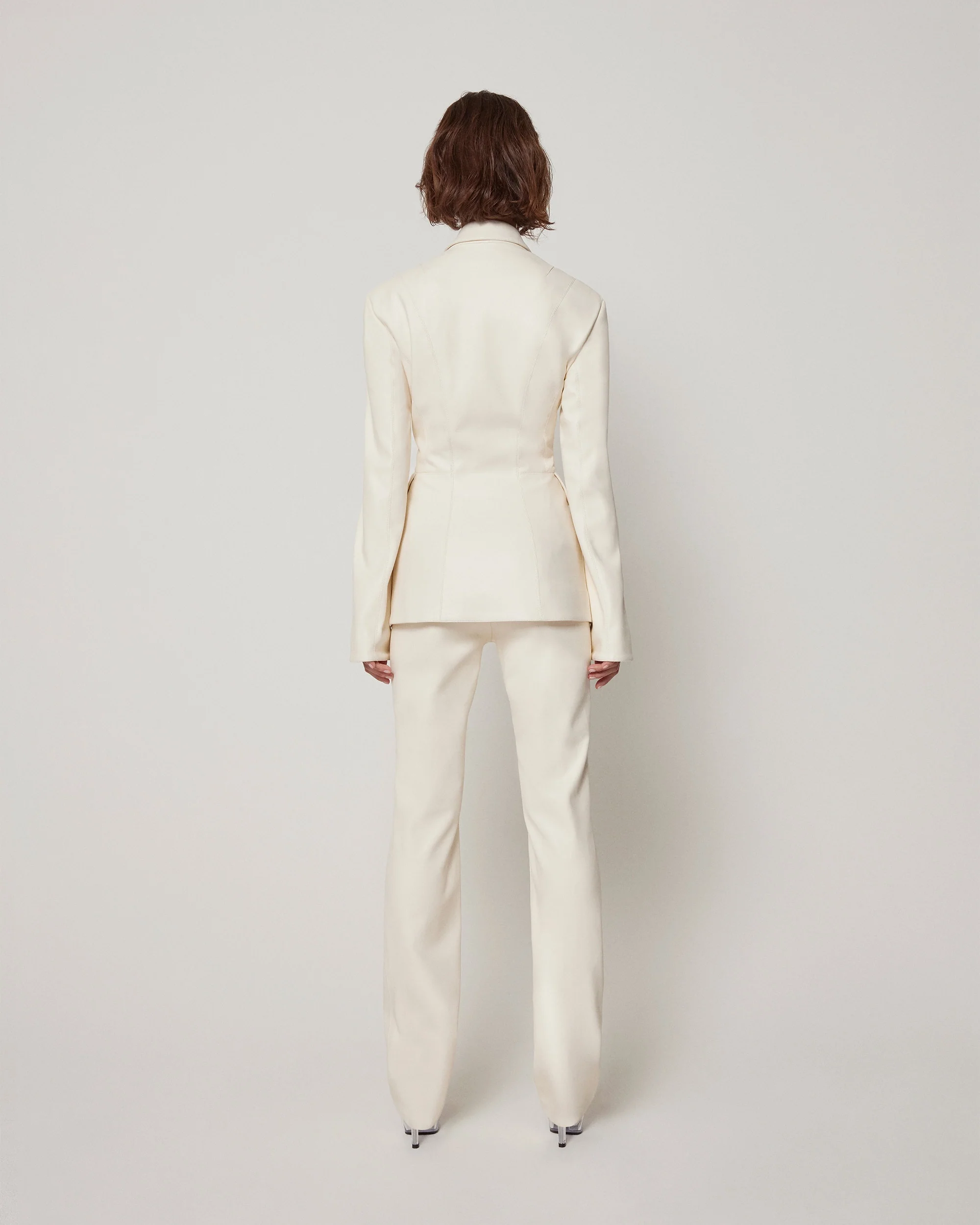 Faux Leather Blazer | Chalk - Image 6