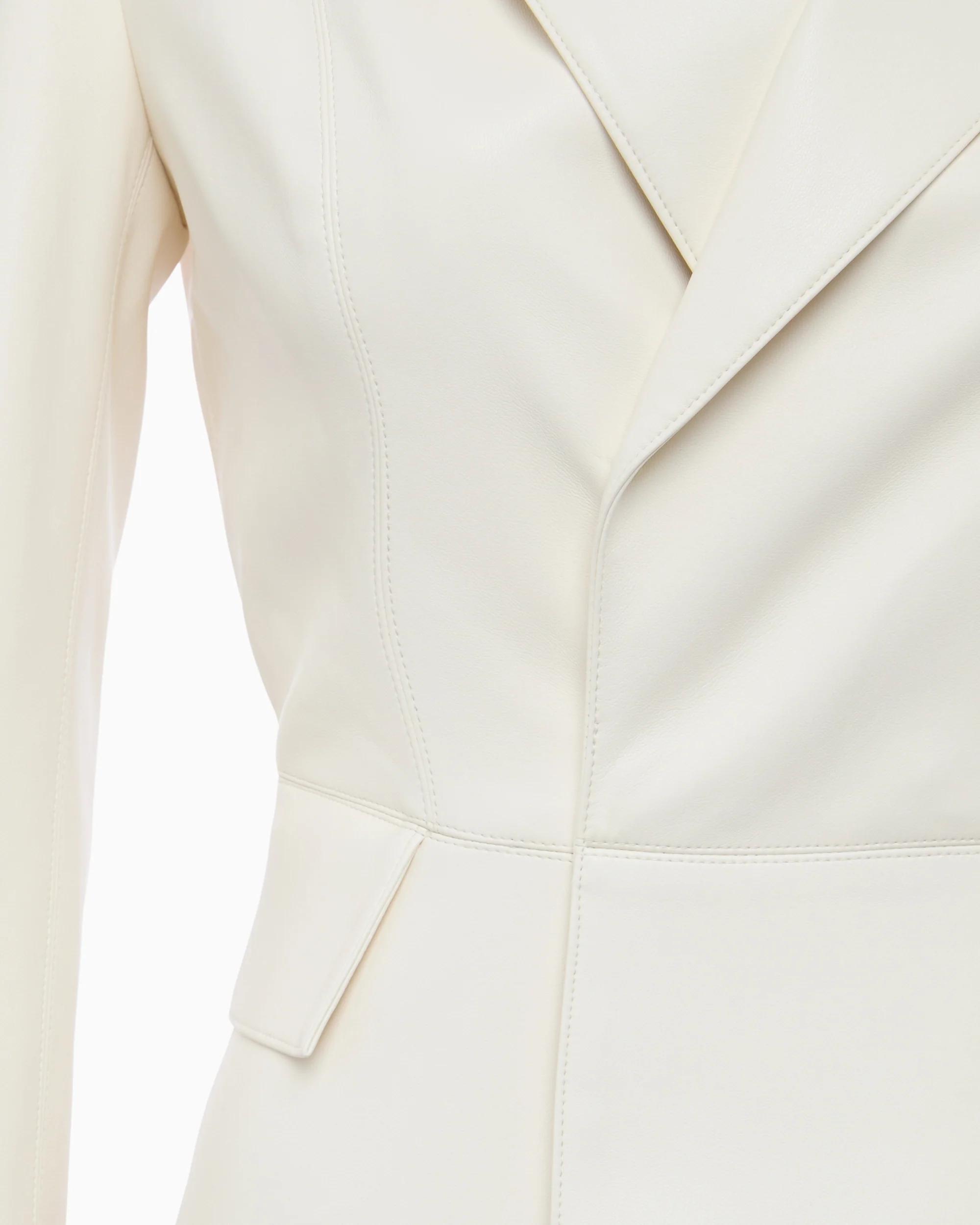 Faux Leather Blazer | Chalk - Image 7