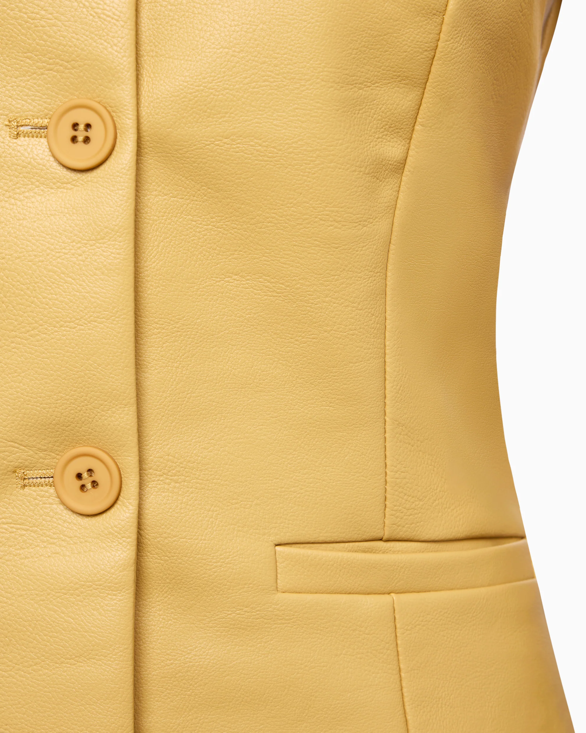 Faux Leather Fitted Blazer | Honey - Image 7
