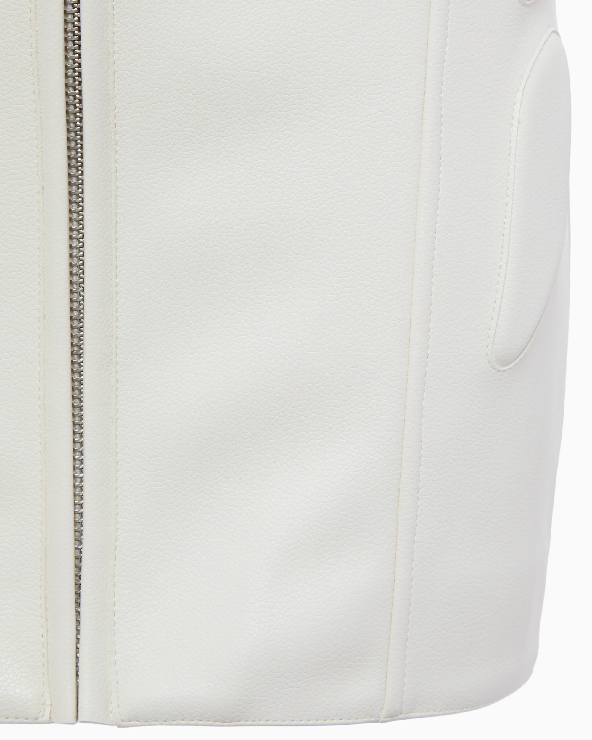 Faux Leather Strapless Mini Dress | Chalk - Image 8