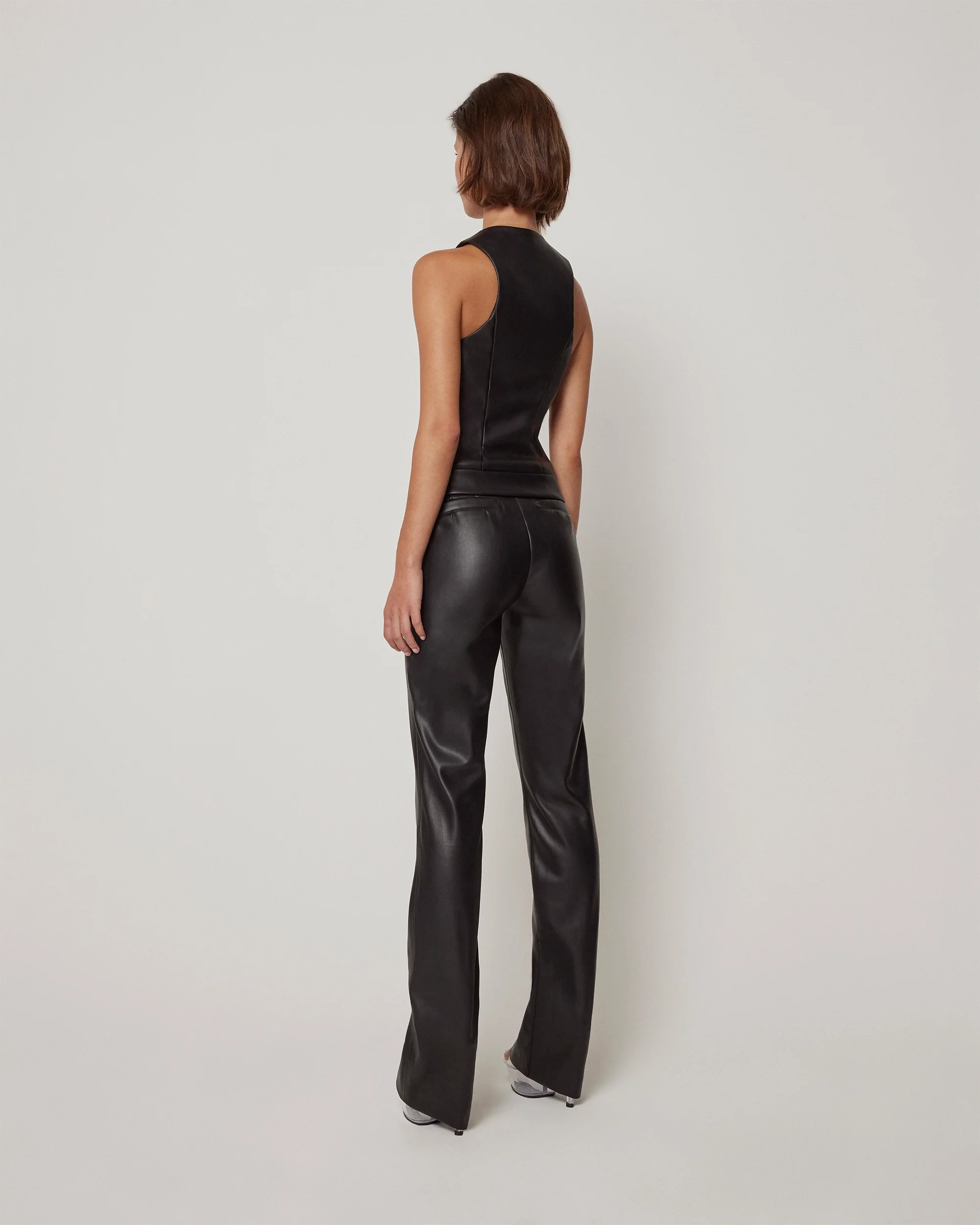 Faux Leather Trouser | Black - Image 5