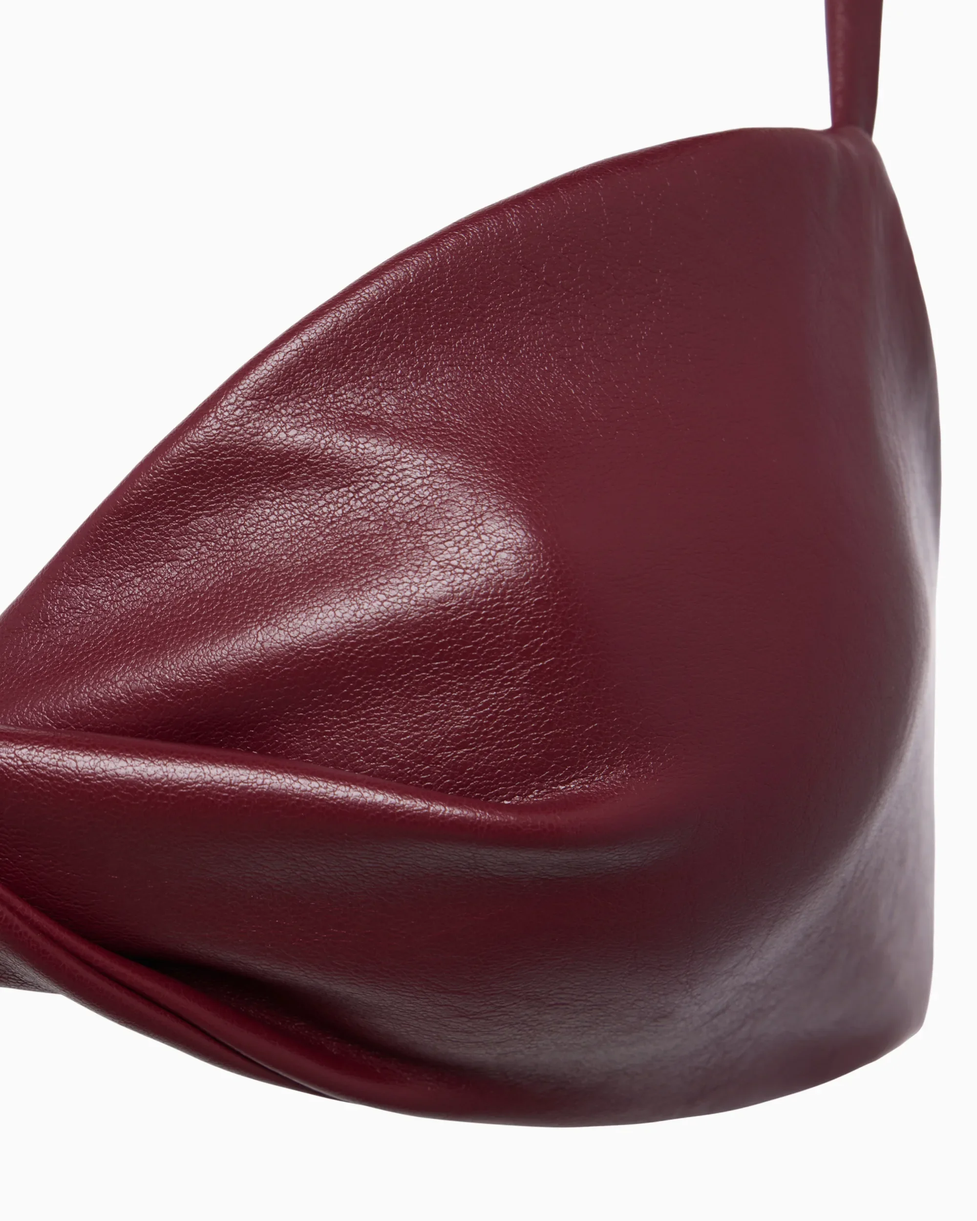 Faux Leather Twist Bralette | Merlot - Image 11