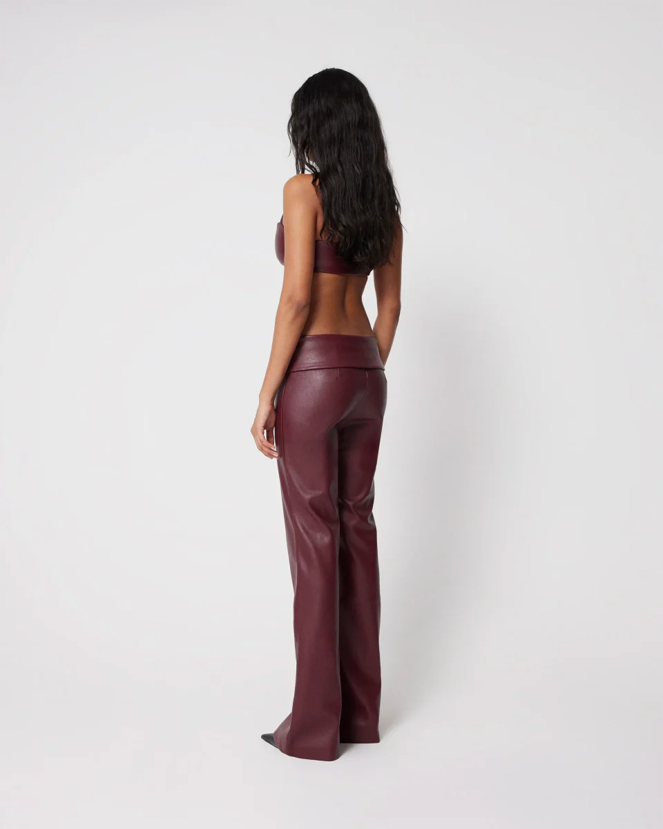 Faux Leather Twist Bralette | Merlot - Image 5