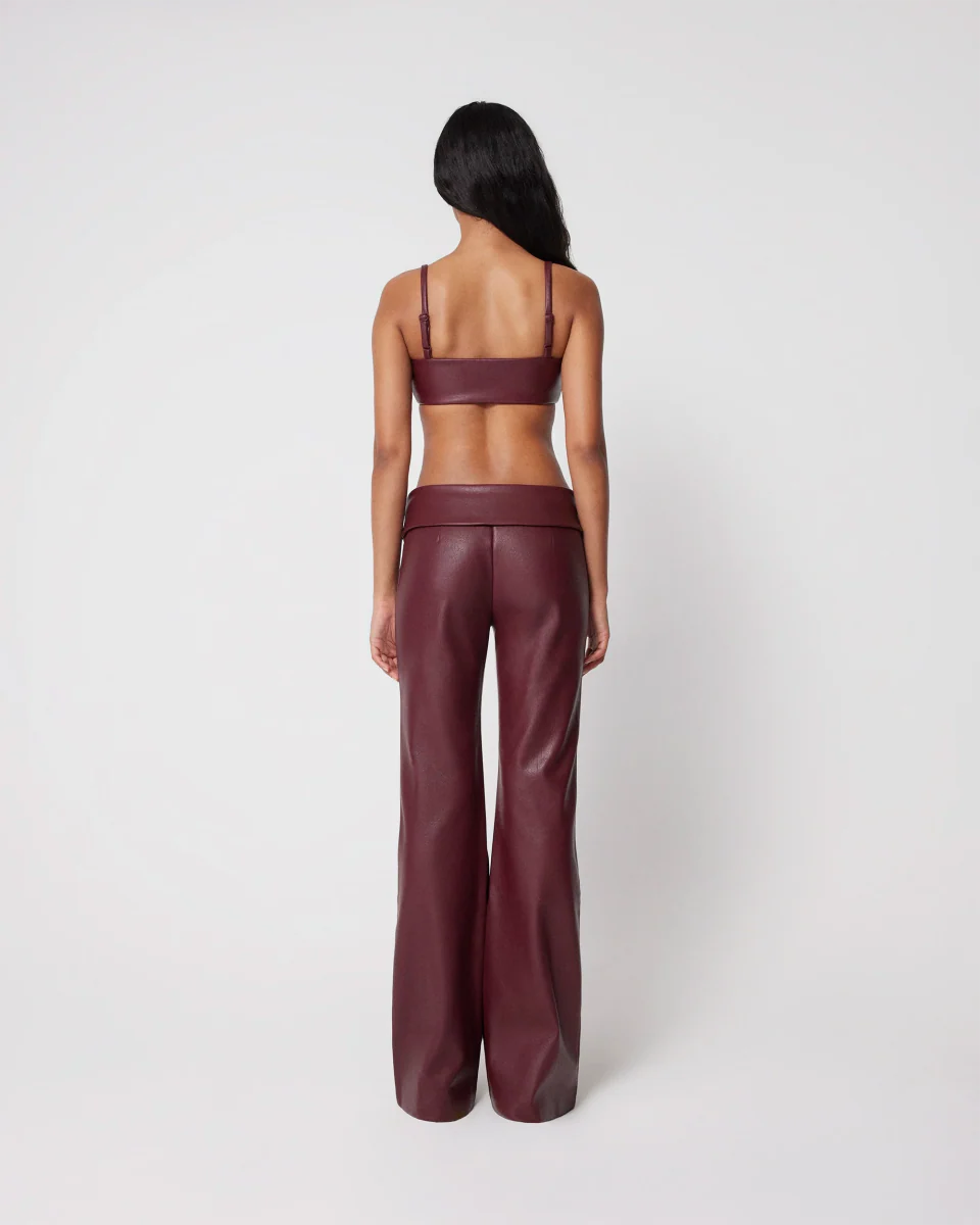 Faux Leather Twist Bralette | Merlot - Image 6