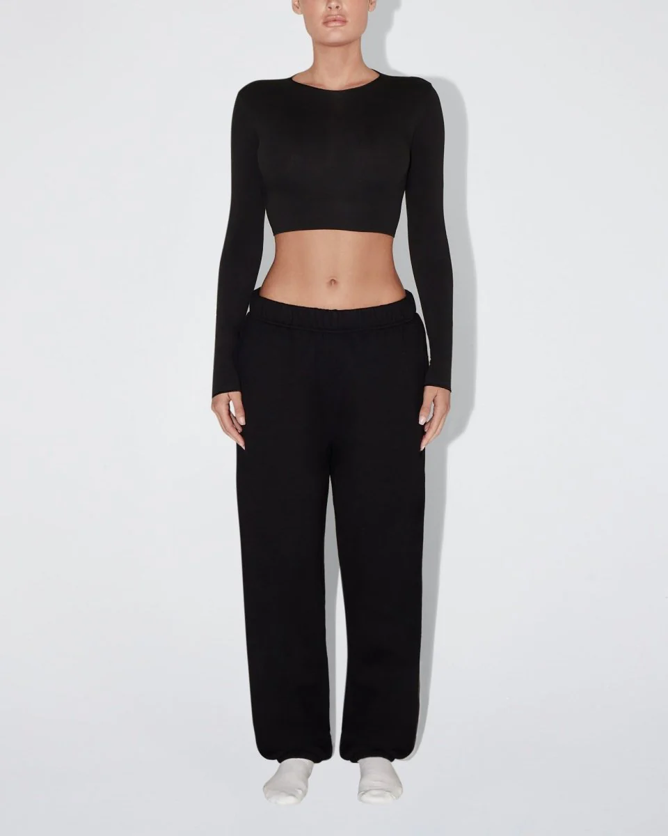 Fleece Boyfriend Jogger | Black - Image 3