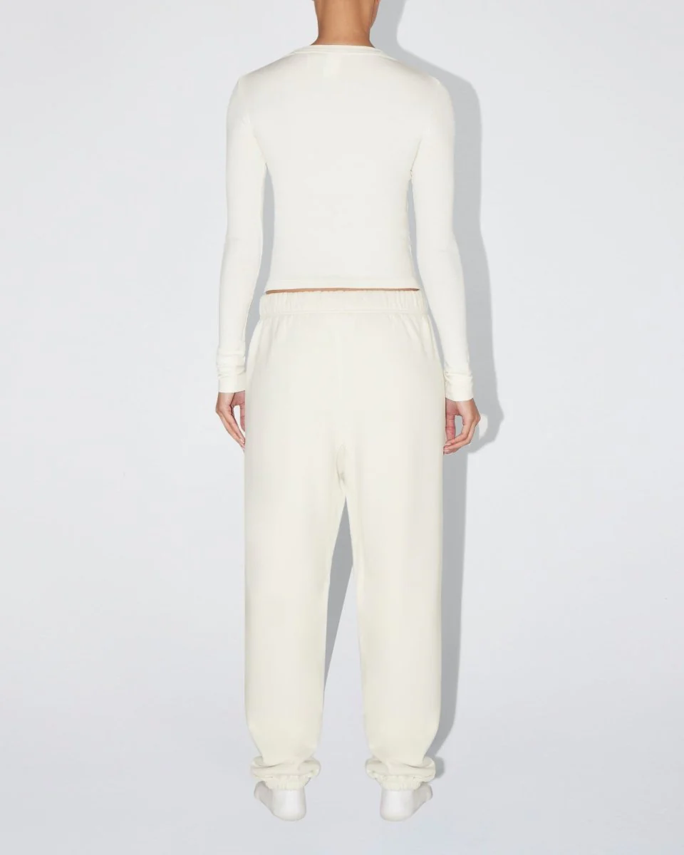 Fleece Boyfriend Jogger | Ecru - Image 5