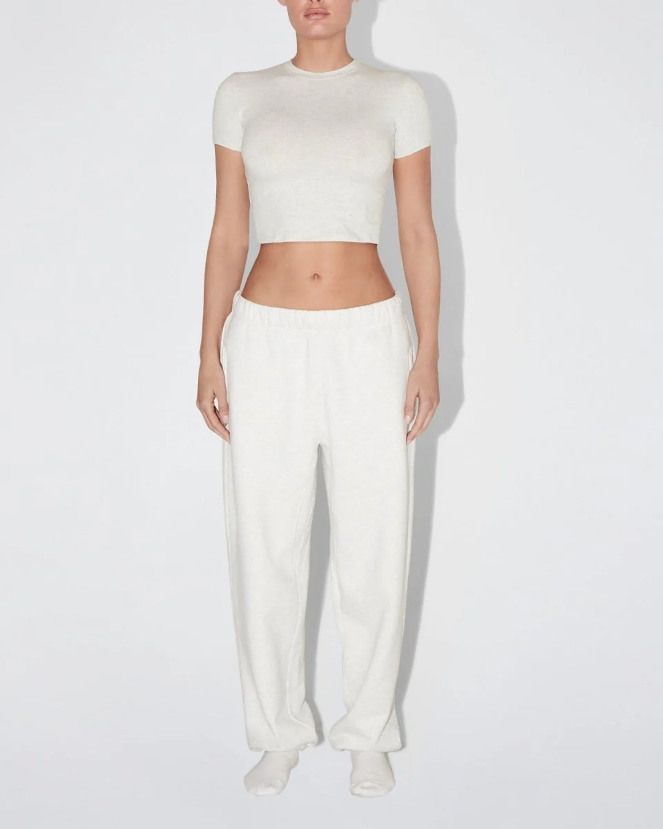 Fleece Boyfriend Jogger | Light Heather Grey - Image 3
