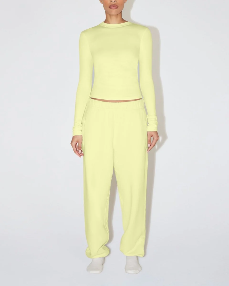 Fleece Boyfriend Jogger | Limoncello - Image 3