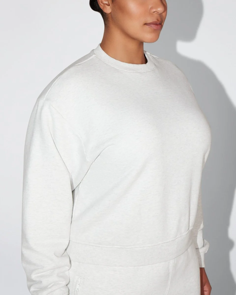 Fleece Crewneck | Light Heather Grey - Image 11