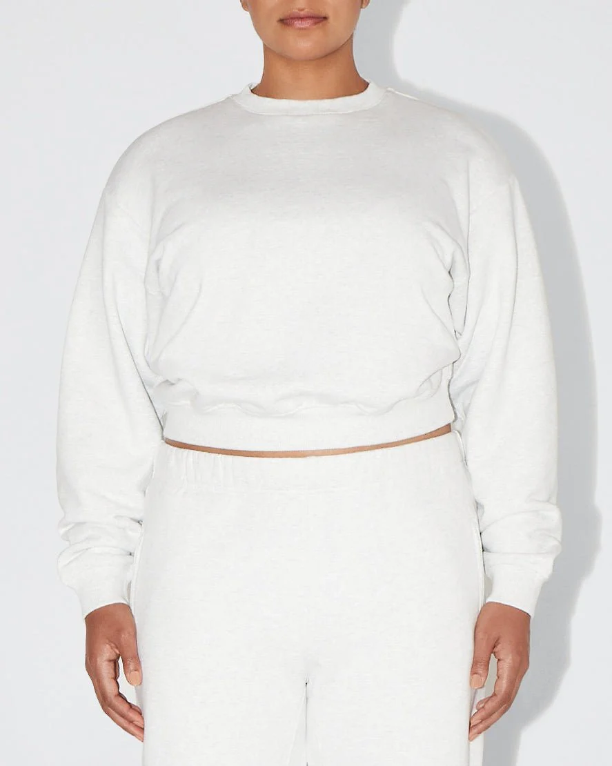 Fleece Crewneck | Light Heather Grey - Image 8