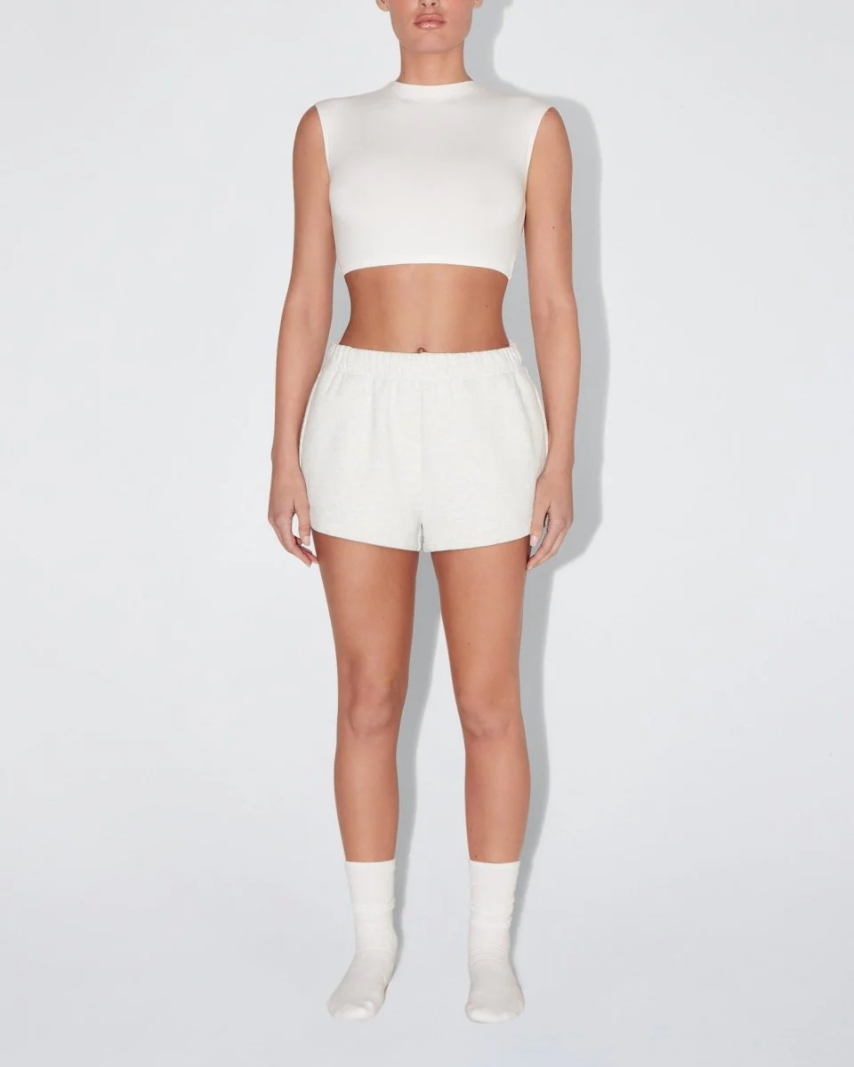 Fleece Mini Short | Light Heather Grey - Image 3