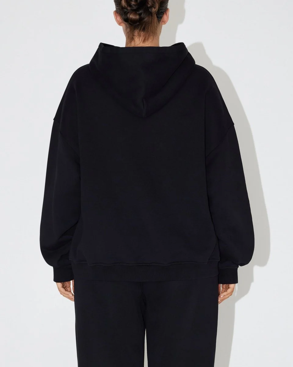 Fleece Oversized Hoodie | Black - Image 4