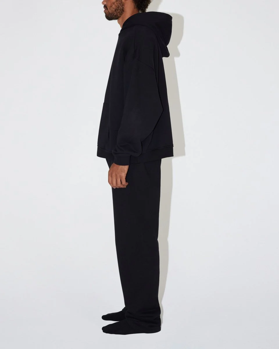 Fleece Oversized Hoodie | Black - Image 6